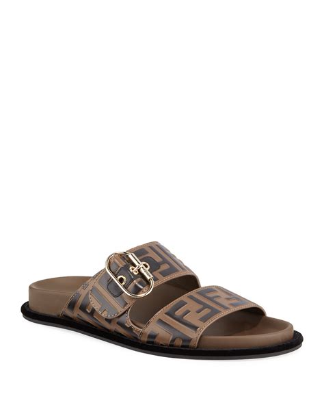 women's fendi leather ff slide sandals|Women's Designer Slides .